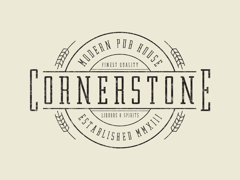 Cornerstone cornerstone pub bar logo identity modern giant jason frost