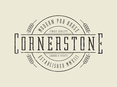 Cornerstone bar cornerstone identity jason frost logo modern giant pub