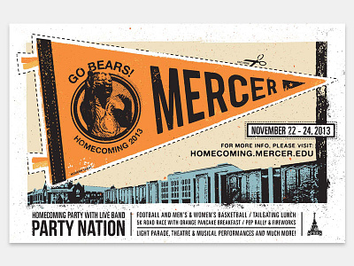 Homecoming bear design frost homecoming jason jason frost mercer university modern giant party nation pennant poster texture