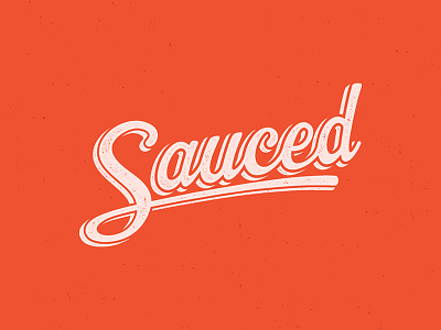 Sauced hand lettering jason frost lettering logo modern giant pizza sauce texture type typography