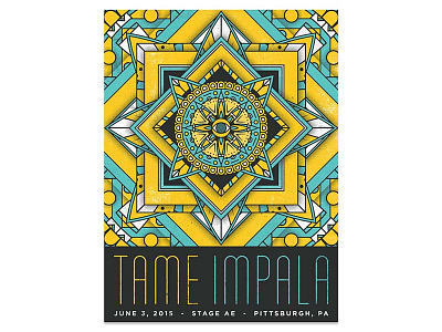 Tame Impala Pittsburgh gigposter graphicdesign illustration mandala pa pittsburgh screenprint tameimpala
