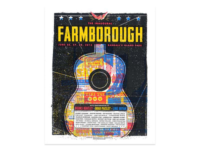 Farmborough 2015 collage country music design farmborough festival gigposter illustration modern giant print mafia screen print texture typography