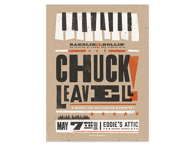 Chuck Leavell Decatur georgia gig poster illustration mid century modern giant