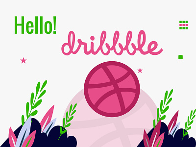 Hello dribbble, this is my first shot! branding design dribbble dribbble best shot dribbble invitation dribbble invite flat hello dribbble icon illustration illustrator logo typography vector web