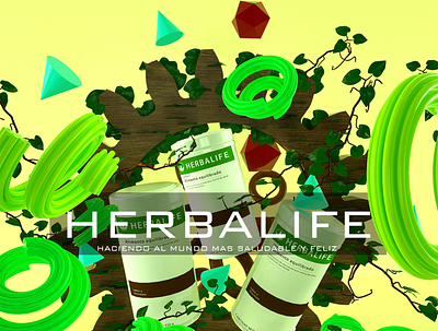 Projet HERBALIFE 2020 C4D branding cinema 4d cinema4d design direccion de arte illustration ilustracion 3d minimal typography