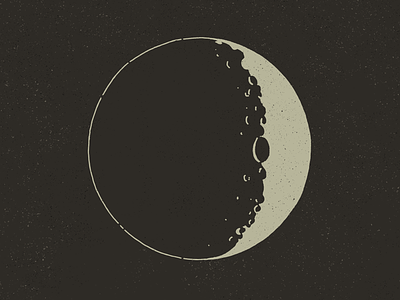 Moon by Hand by hand crater crescent hand illustrated lunar moon night planet solar solar system space