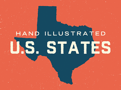 U.S. States america hand illustrated map merca u.s. usa