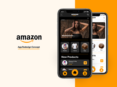 Amazon App Redesign | Dark Mode amazon app design app ui dark ui design minimal mobile ui redesign ui design uiux ux design