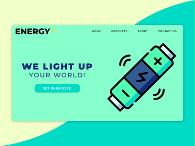 Energy | Landing Page UI/UX energy landing page minimal ui design ui ux ux design web design