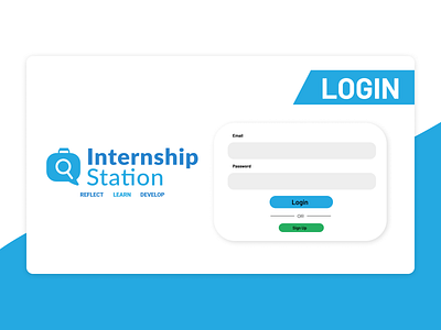 Internship Station | Login Page design internship station landing page login page minimal ui design ui inspiration ui ux ux design web design