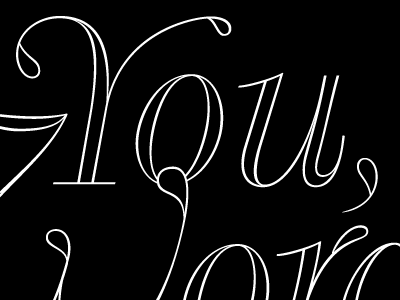 You, Words and Images italic lettering stripe strokes