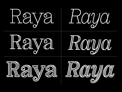 Adding lines for weight font italic lines raya roman type typeface