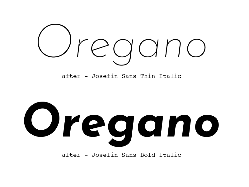 Josefin sans Italic font google improvements italic josefin sans type