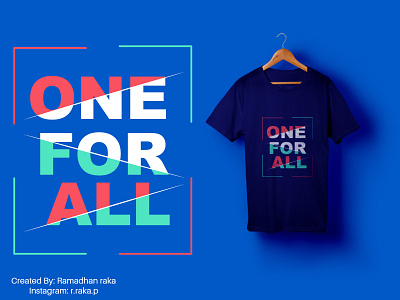 one for all art desainkaos illustration kaos mockup mockup design modern tshirt tshirt design tshirtdesign typography vector