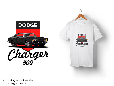 dodge charger 500 art car desainkaos dodge illustration kaos mockup mockup design tshirt tshirt design tshirtdesign vector vintage design