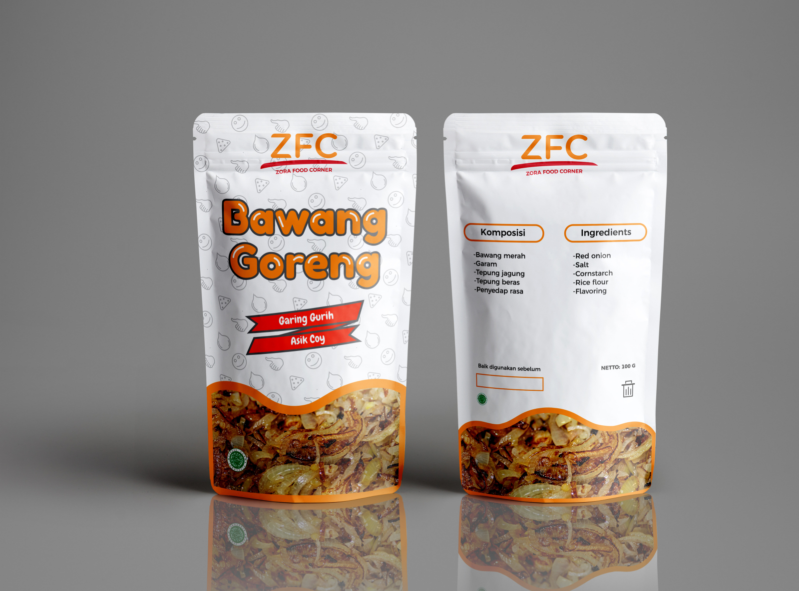 Fried onion packaging design for zfc by Ramadhan Raka on Dribbble