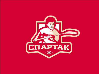 Children's floorball school "Spartak" children floorball logo logos spartak sport sports stick