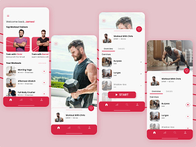 Home Workout - Fitness App calories design exercise fitness fullbody health hemsworth pushup ui uidesign ux workout