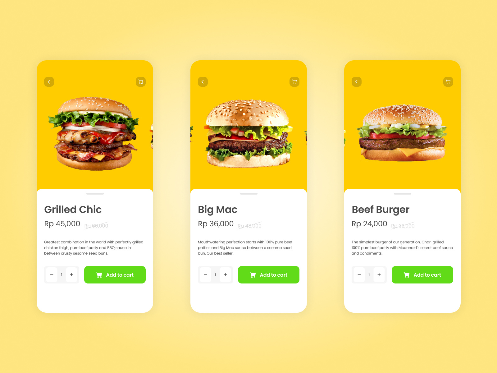 Order Burgers (McDonalds Theme) Mobile App by Edward Sudjono on Dribbble