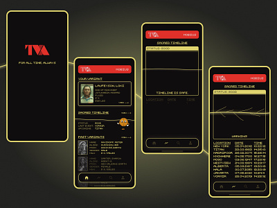 Loki TVA Mobile App Design design loki marvel mcu mobile mobile design ui uidesign uiuxdesign ux