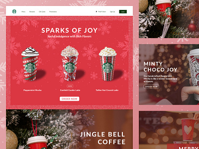 Starbucks Christmas Landing Page christmas coffee design landing page starbucks ui uidesign uiuxdesign ux