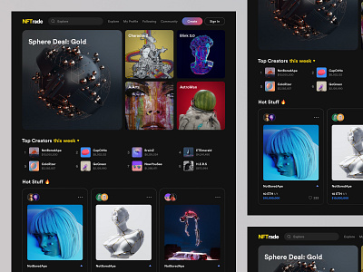 NFT Marketplace Landing Page Website crypto design landing page marketplace nft ui uidesign uiuxdesign ux website
