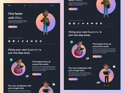 Freelance Hiring Website design freelance gradients hiring landing page ui uidesign uiuxdesign ux