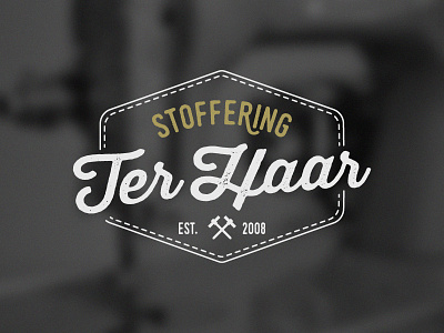 Logo Ter Haar 2 est hammer logo stitch stoffering vintage