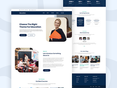 Education - Online Education Platform Landing Page e learning ecommerce education home page landing page minimal online online course online education product page school skills student study teacher ui ux web design web template website