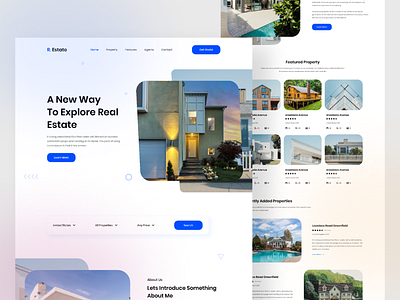 R.Estate - Real Estate Landing Page architech architechture clean ui dribbbleartist dribbbleshot figma interaction landing page design landingpagedesign minimal property real estate realestate rent rental responsive ui ux web design webdesign