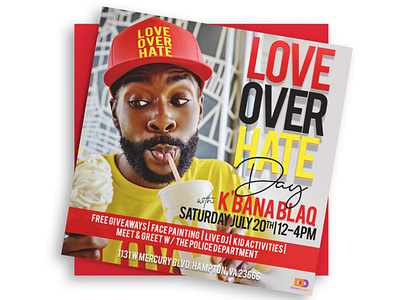 Love Over Hate flyer design marketing social media