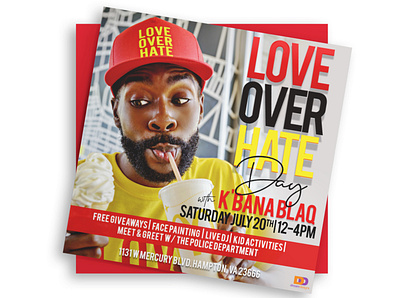 Love Over Hate flyer design marketing social media