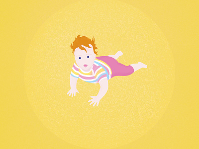 Lana baby character cute family girl happy illustration kid pastel play stripes sunny