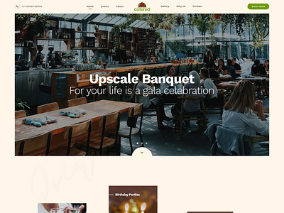 Banquet & Restaurant Website Design creative creative direction flat interaction design landingpage minimal typography ui ux web web layout website design