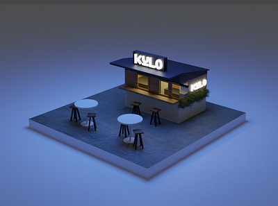 Kulo Coffee Shop 3d 3d art 3d concept 3d design 3d house branding design