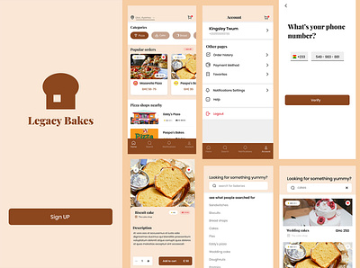 Bakery Delivery app bakery bakery app bread cake app daily 100 challenge dailyui food dlivery graphic design minimal mobile pizza app ui ux ux design