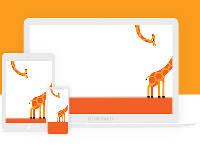 Free Wallpaper #20 4k 8k abstract animal design flat free illustration minimal mobile orange simple wallpaper