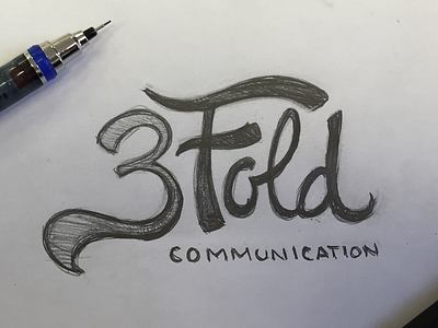 3fold script logo branding hand type logo script typography