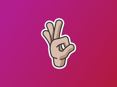 Ok flat hand icon iconography illustration just for fun ok pixel perfect