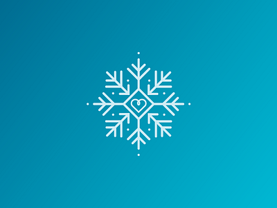 Snow Love heart icon just for fun outline simple snowflake