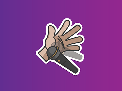 Mic Drop hand icon mic drop sticker