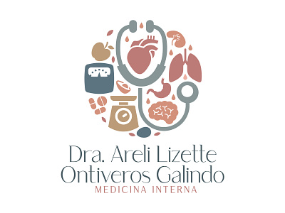 Medicina Interna y Nutrición branding design flat icon identity illustration illustrator logo typography vector