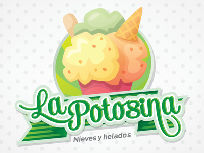 La Potosina branding design flat illustration logo typography vector