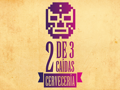 2 de 3 caídas, brewery beer beer branding branding design flat icon identity illustration illustrator logo mexican mexicano minimal typography vector wrestling