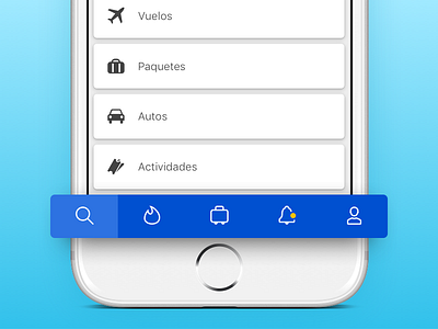 Navegación Despegar App app despegar interface ios mobile mvp navigation pixel perfect tabbar ux