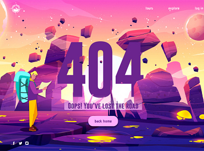 Daily UI #008 - 404 page 404page dailyui design error page figma illustration tourism travel ui ux uxwriting vector web