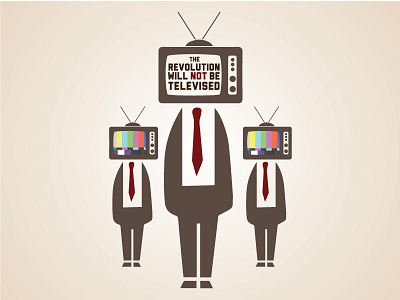 The Revolution Will Not Be Televised brand icon identity media organic poster revolution tv