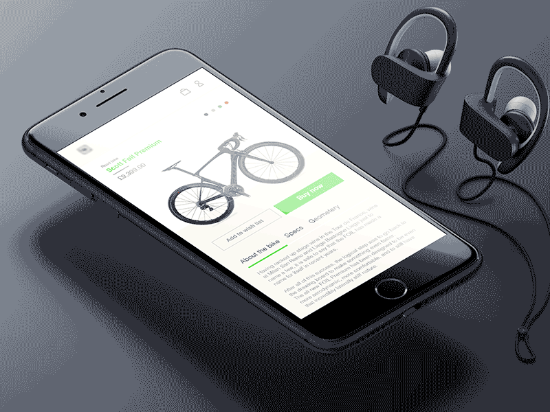 Bike concept bike mobile ui ux