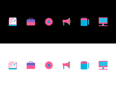New Icons affinity designer flat design icon design icon set iconography icons pink red