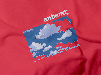 Antiend cloud nine t-shirt graphic 2019 clouds coral graphic pixelated pixelation screenprint sky t shirt